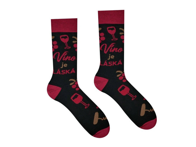 Veselé ponožky "Víno je láska" 36-40 - Hesty Socks