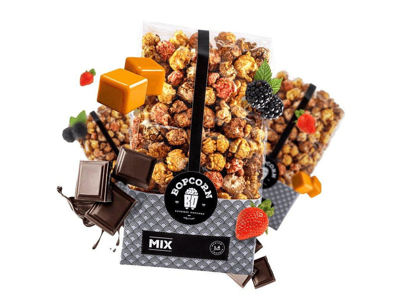 Popcorn sladký mix 5 druhů - Dárková krabička